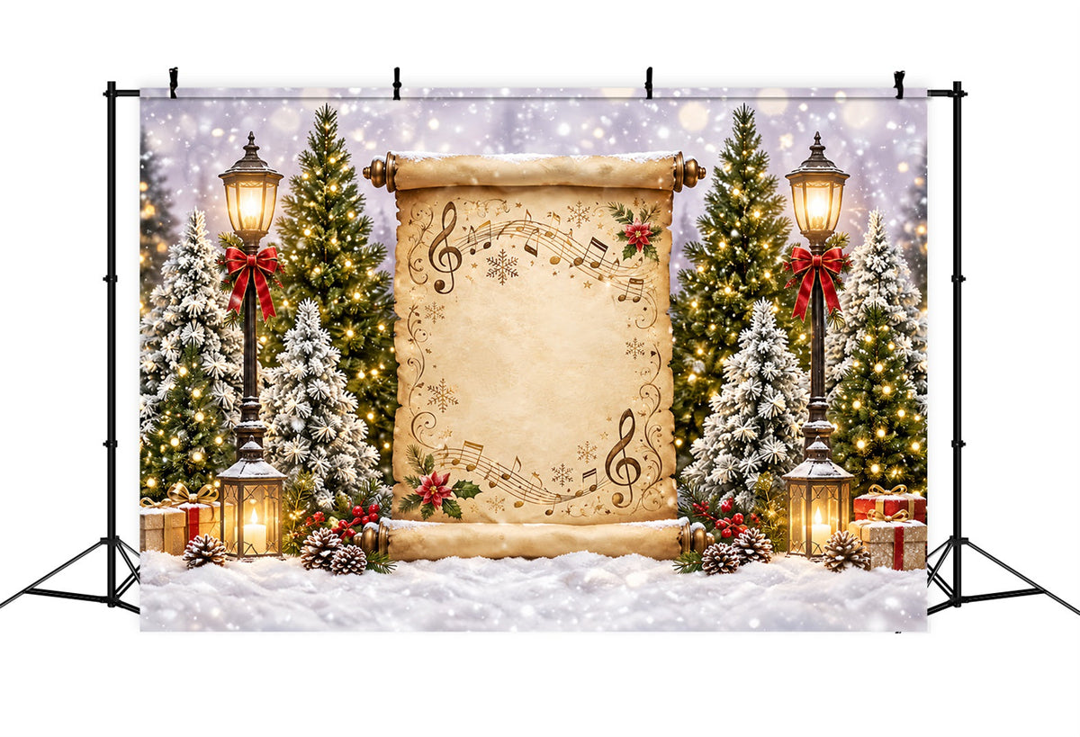 Church Christmas Photo Backdrop Musical Scroll Winter Display Bethlehem Backdrop UK ZTT69-72