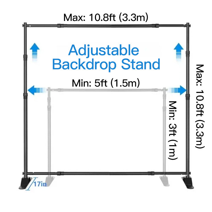 Adjustable Heavy Duty Backdrop Stand Kit Background Banner Stand UK PR16