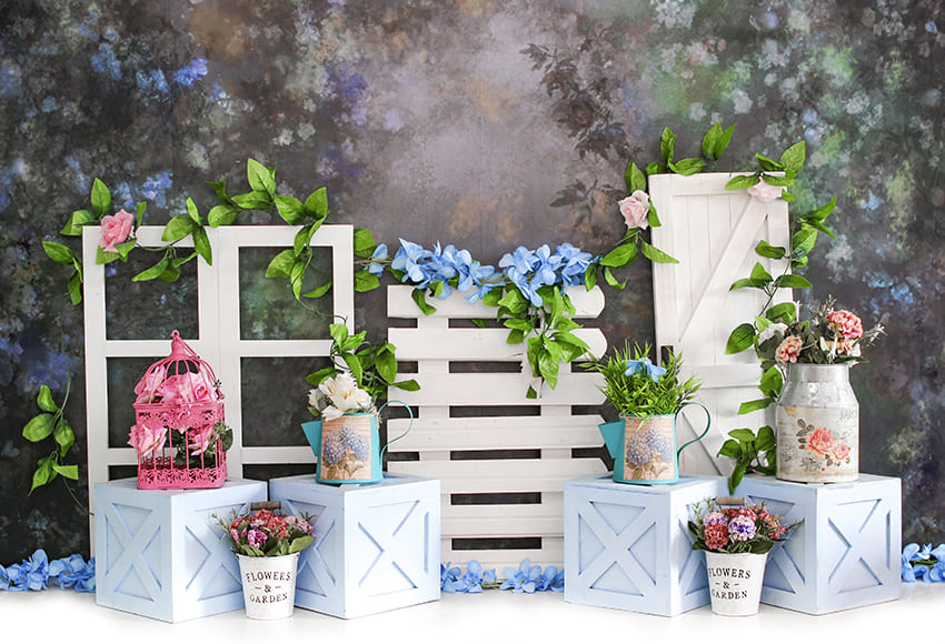 Floral Garden Spring Photography Backdrop UK D1071