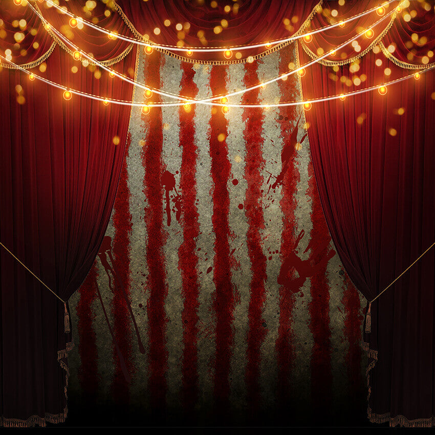 Circus Shining Lights Cartoon Red UK Photography Backdrop