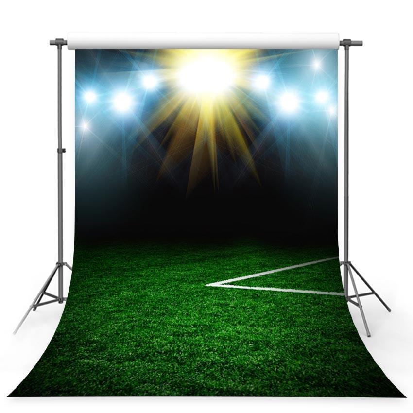 Footable Field Night Lights Sport Stadium Green Grass Photo Backdrop G-376