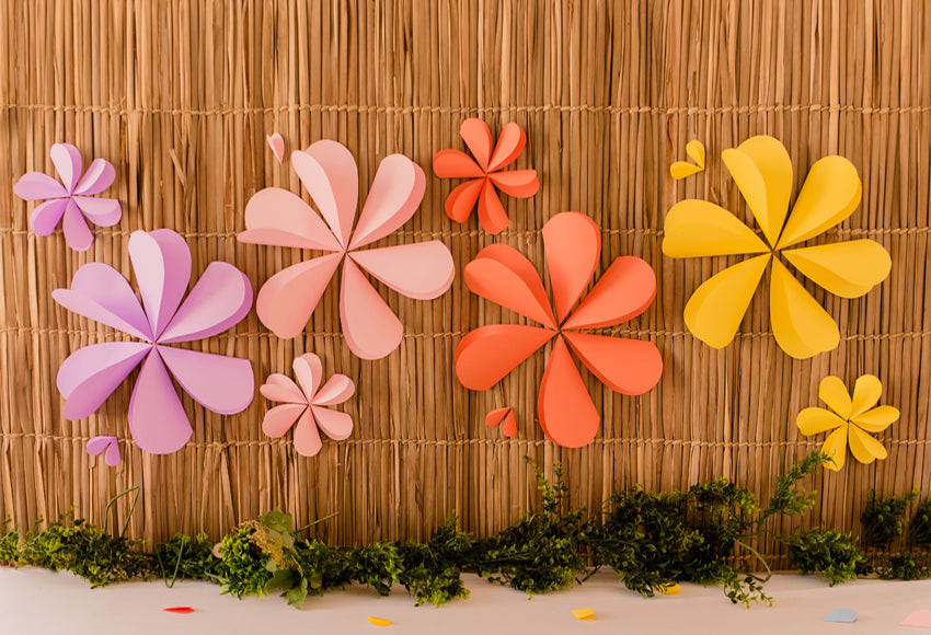 Colorful  Flowers Decor Photo Backdrop