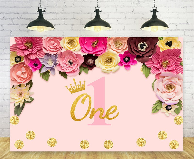 1st  Floral Birthday Photography Backdrops