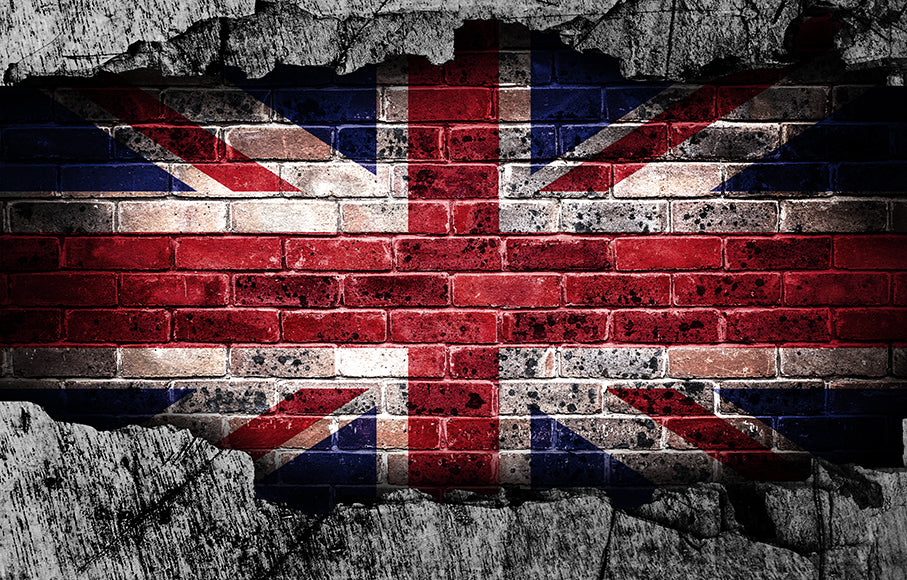 Union Jack Flag Brick Vintage Backdrop for Photography