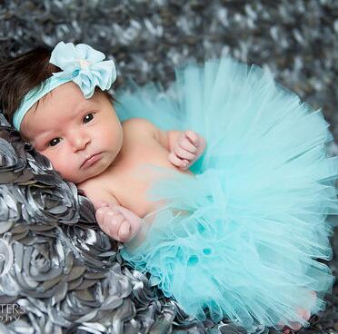 Newborn Photography Props Tutu Skirt Dress with Matching Headband for Baby Girl