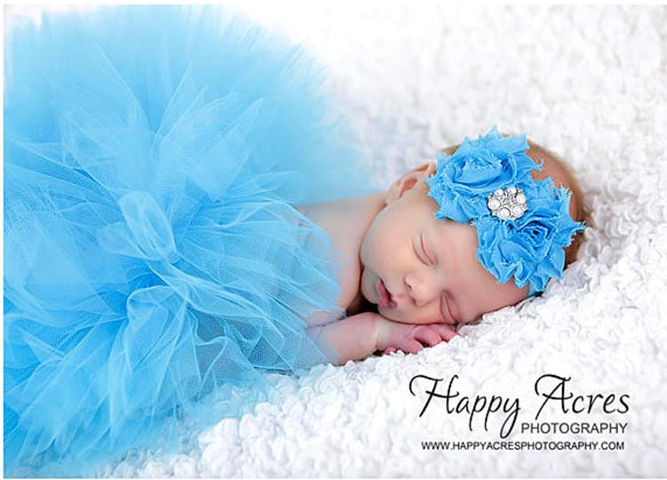 Newborn Photography Props Tutu Skirt Dress with Matching Headband for Baby Girl